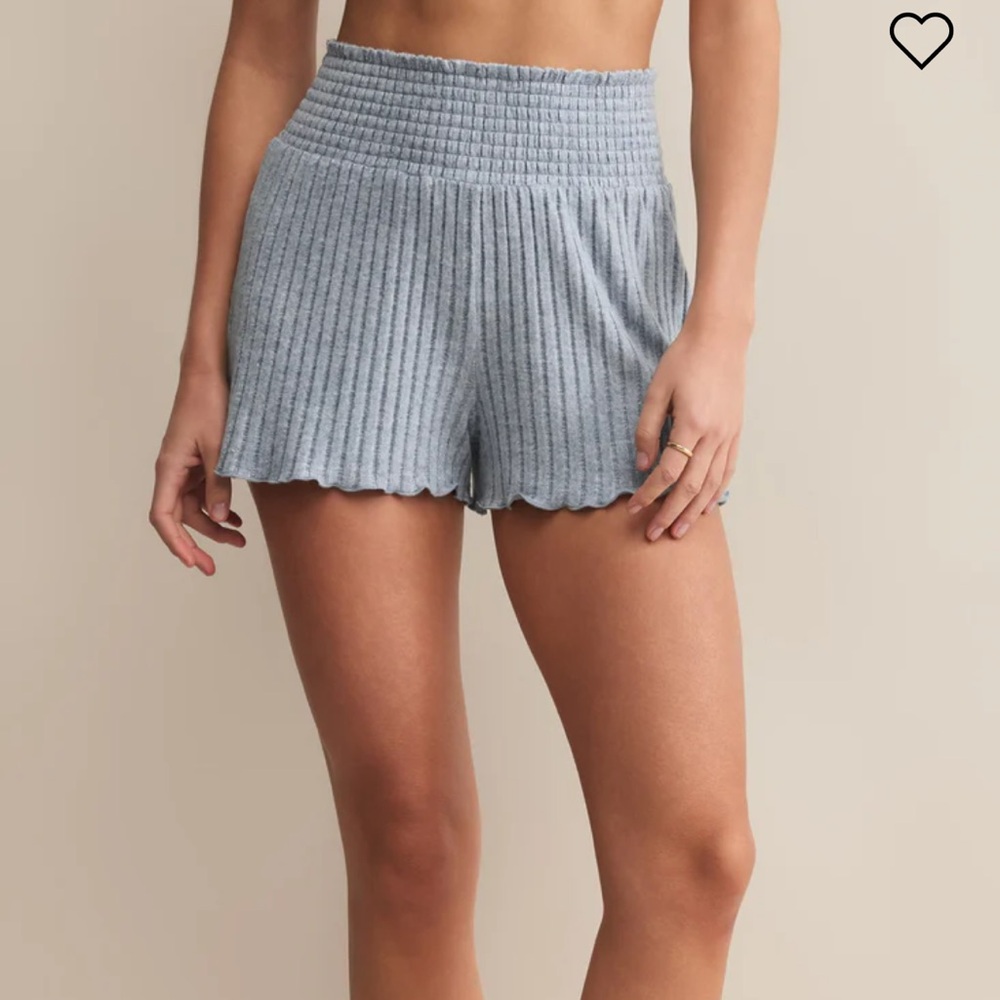 Z Supply Heather Gray Ribbed Sleep Shorts